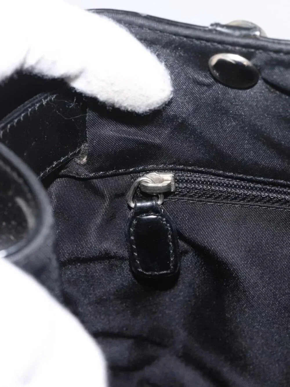 Christian Dior Tote Bag Nylon Black Silver Auth 172694 - Picture 13 of 16